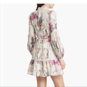 Ted Baker London Fleurz Floral Print Long Sleeve Linen Dress, Alternate,…